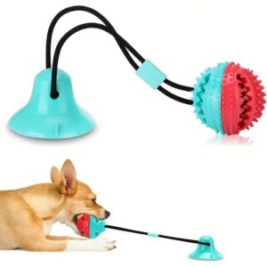 "Durable Tug-of-War Dog Toy – Suction Cup, Treat Dispensing & Interactive Chew "