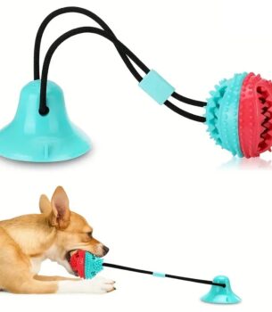 "Durable Tug-of-War Dog Toy – Suction Cup, Treat Dispensing & Interactive Chew "
