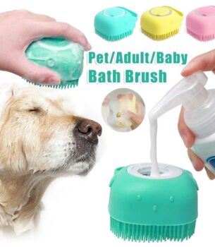 "Silicone Dog Bath & Massage Glove Brush"