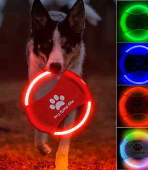 "LED Glowing Flying Disc Dog Toy – Interactive, Luminous Training & Play"