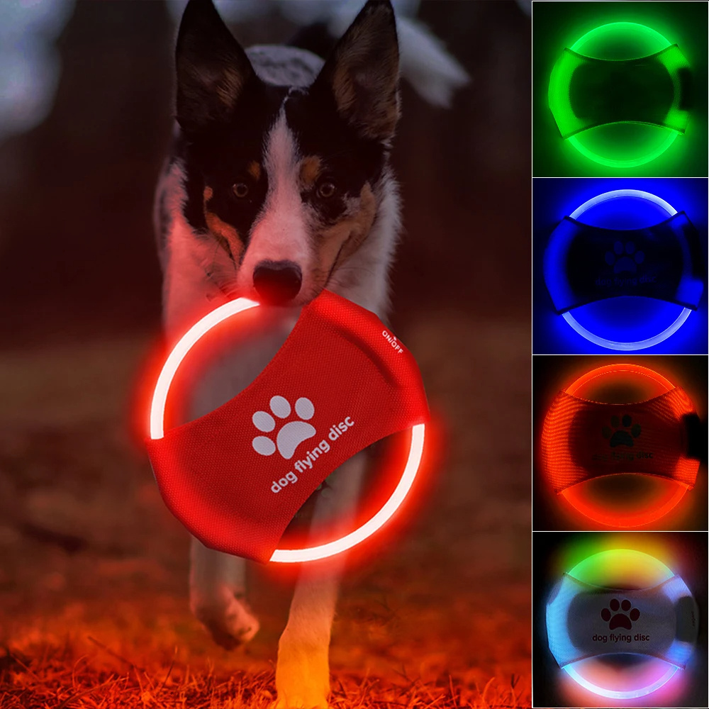"LED Glowing Flying Disc Dog Toy – Interactive, Luminous Training & Play"